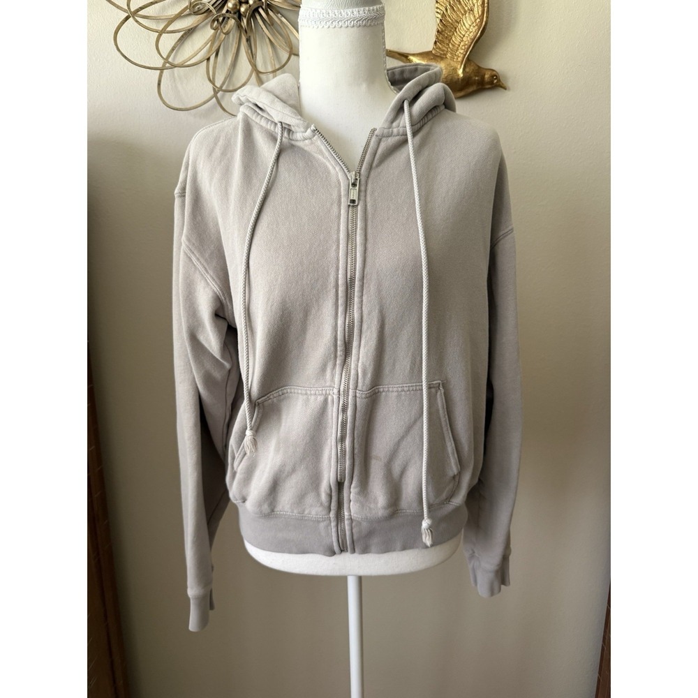 Brandy Melville Light Gray Fleece-Lined Hoodie‎